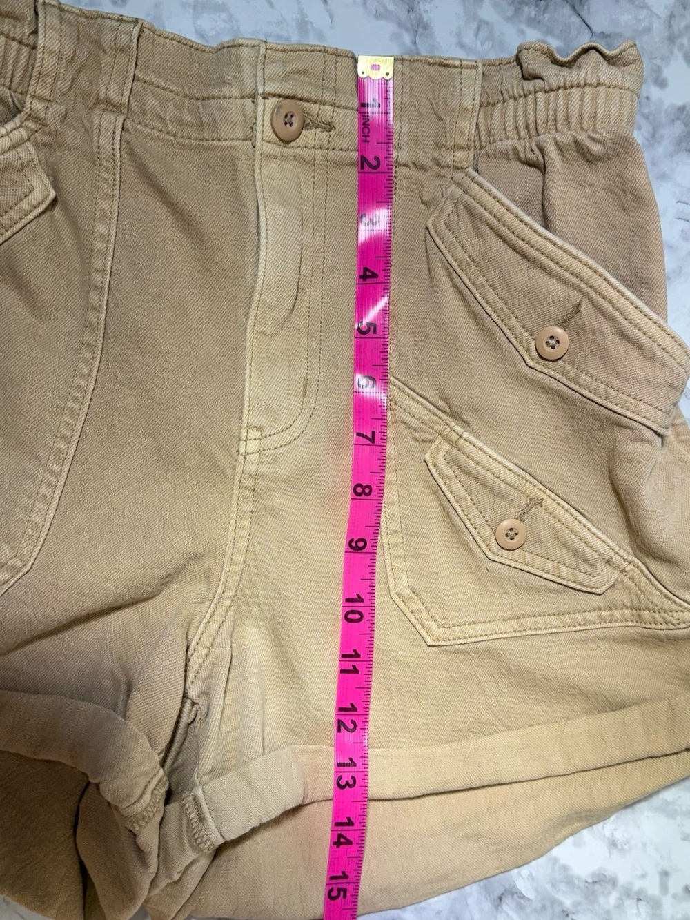 retro 90’s paper bag granola khaki utility high waist American Eagle Shorts - Picture 4 of 6